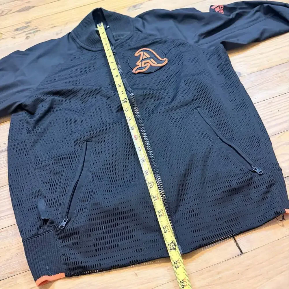 Adidas Primeblue Varsity Tennis Jacket Black True Orange FP8120 Size Medium